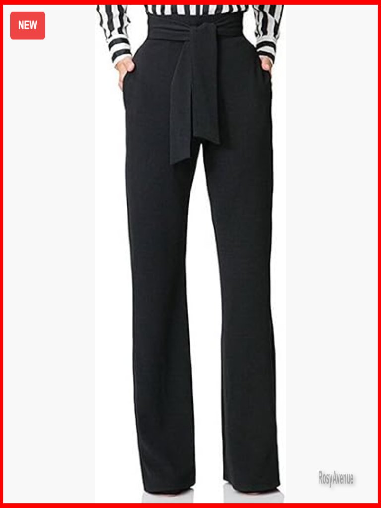 High Waisted Stretchy Straight Leg Dress Pants With Pockets Office Work